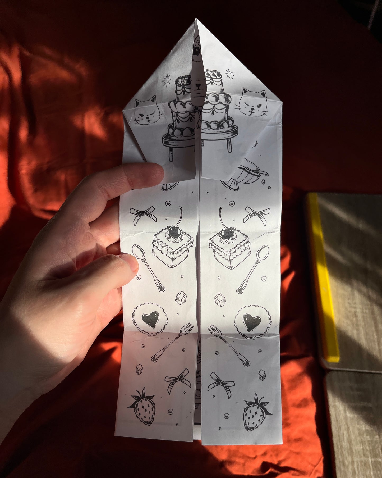 Downloadable Cat Desserts Letter Locking Card