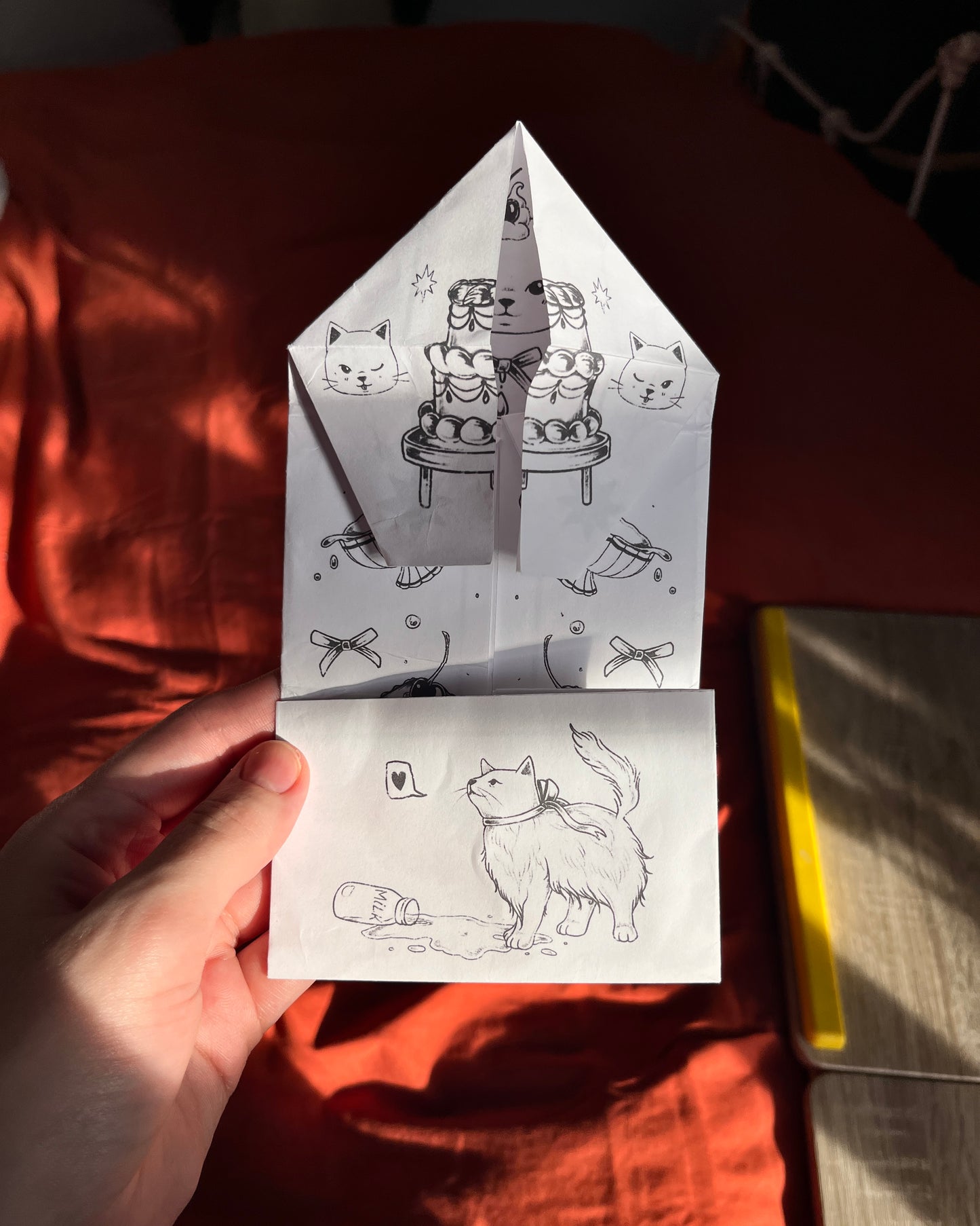 Downloadable Cat Desserts Letter Locking Card