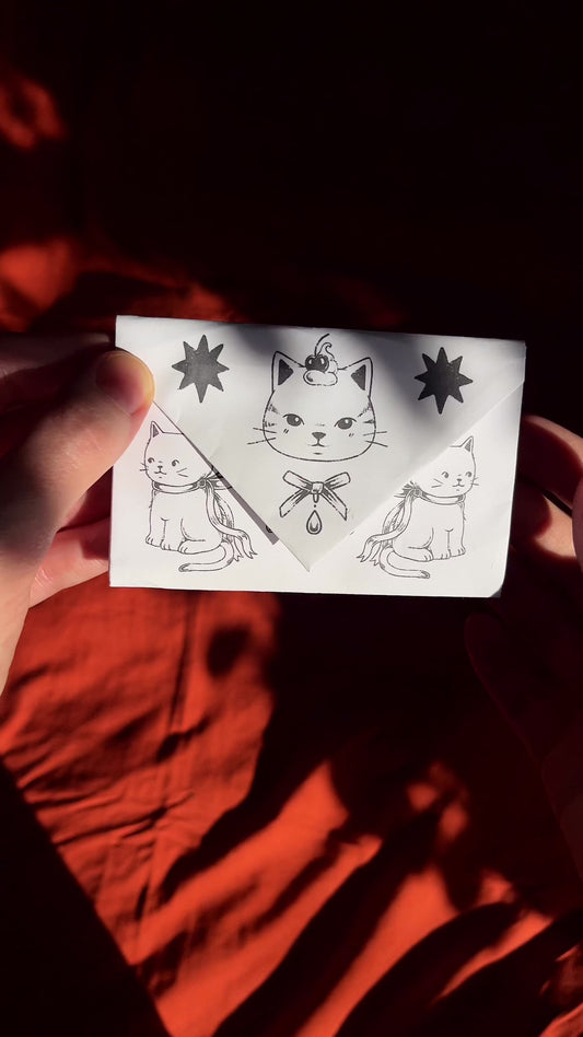 Downloadable Cat Desserts Letter Locking Card