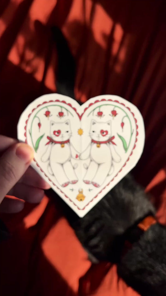 Cat Heart Card - Just Download, Print, and Fold!